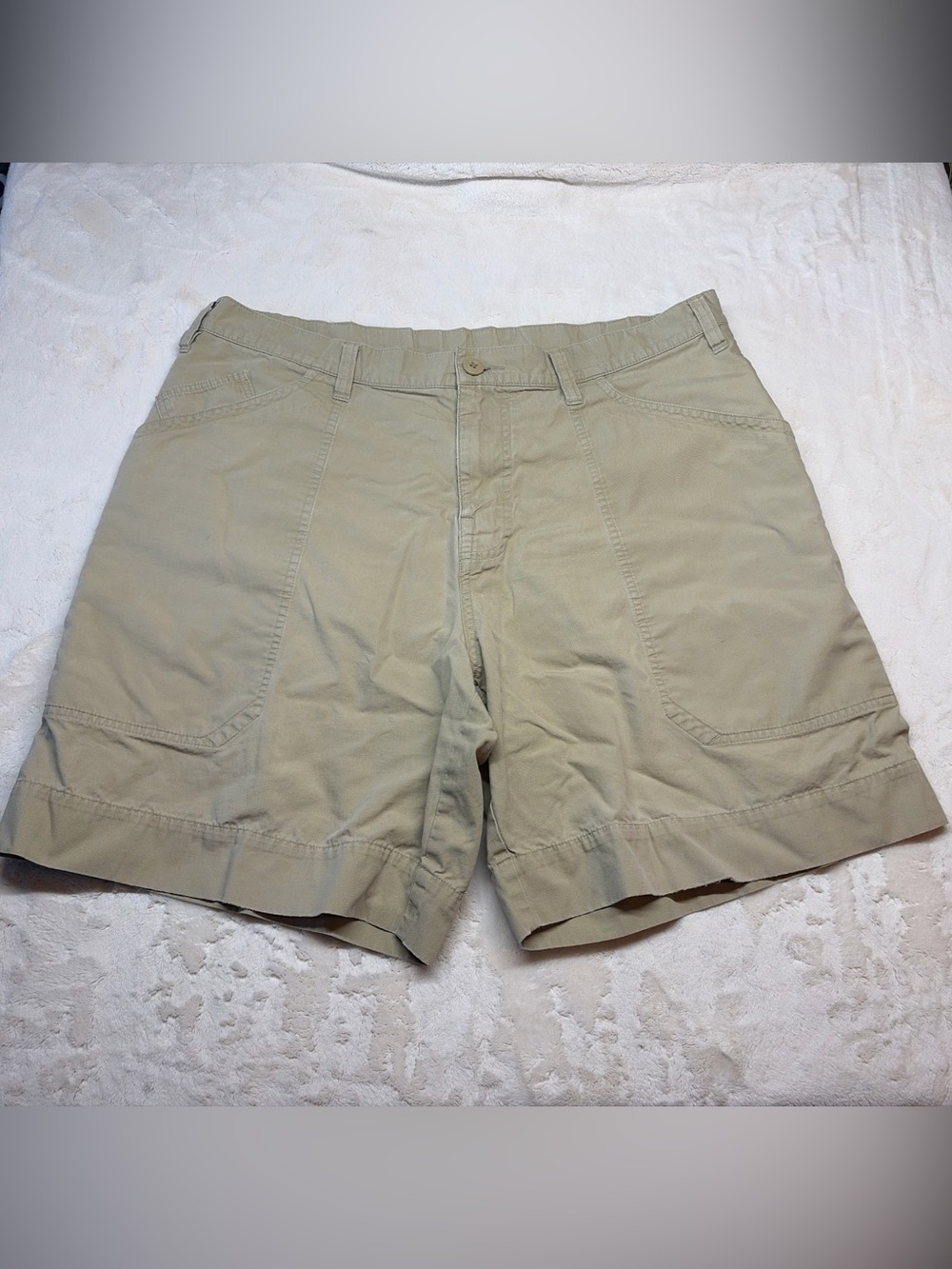 Patagonia All Wear Shorts Mens Sz 35 Khaki Chino 8” Cotton Safari Outdoor 90s